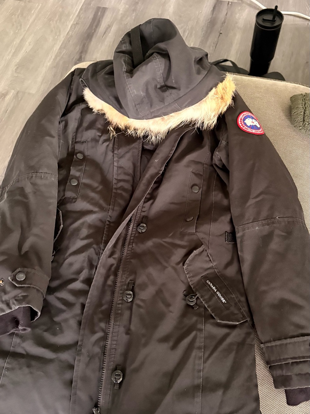Canada Goose Women’s Black Jacket with Fur Trim Hood